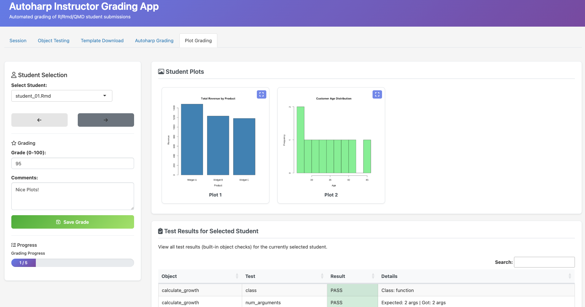 grading app plot grading