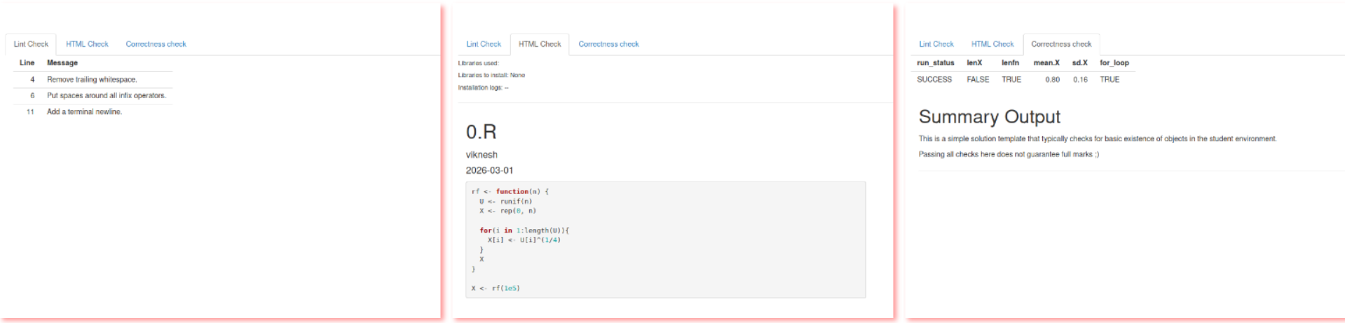 solution checker output